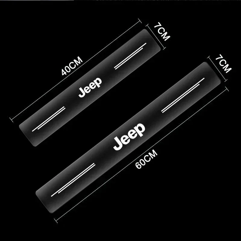 4PCS 자동차 임계값 보호기 지프 레니게이드 랭글러 JL JK 글래디에이터 그랜드 컴패스 용 투명 장식 배지 스티커