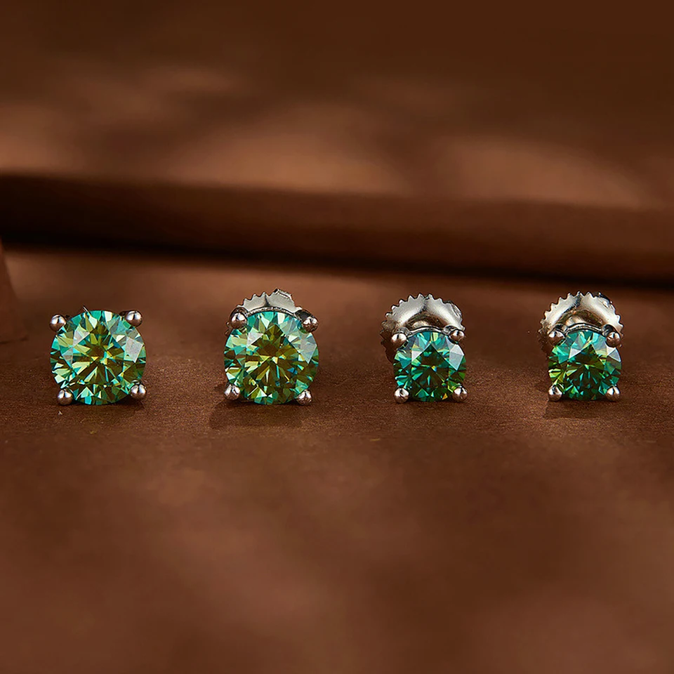Boucles D'oreilles Créoles Moissanite - Argent 925 Plaqué Or 18 Carats - 2 Carats - Fermeture Sécurisée
