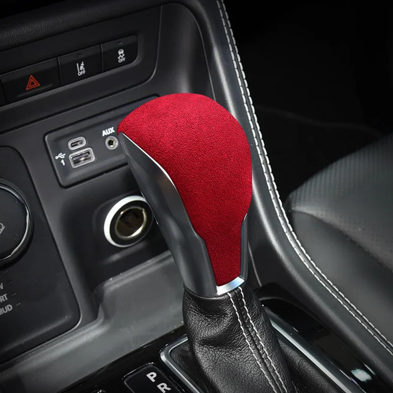 

Alcantara Suede Car Gear Knob Shift Handle Sticker Cover For Jeep Grand Commander Cherokee Interior Styling Moulding Trim Case