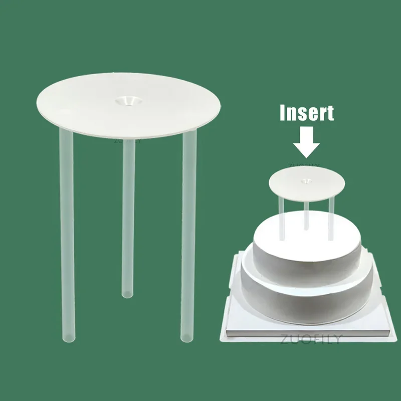3Pcs 12/16/20cm Cake Boards Multi-layer Cake Stands Support Frame with 9 Dowel Rods for Tiered Cakes Construction Stacking