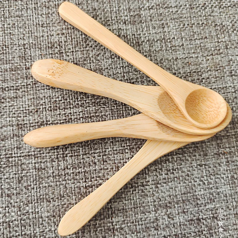 

1PC Mini Wooden/Bamboo Spoons Cooking Teaspoon Coffee Honey Condiment Kitchen Utensil Children Ice Cream Dessert Tableware