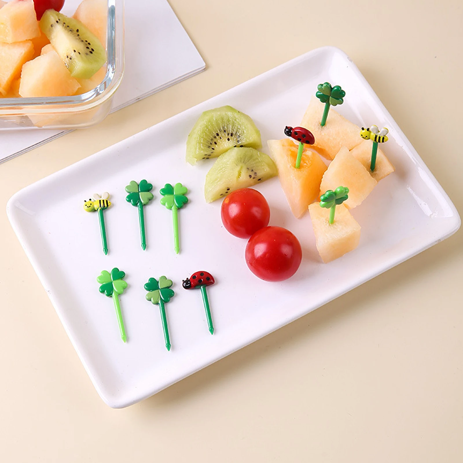 12Pcs Kids Fruit Picks Needle Stick Toothpicks Mini Creative Fruit Cake Dessert Food Forks Lunch Box Decor Bento Accessories fruit fork food toothpicks food picks