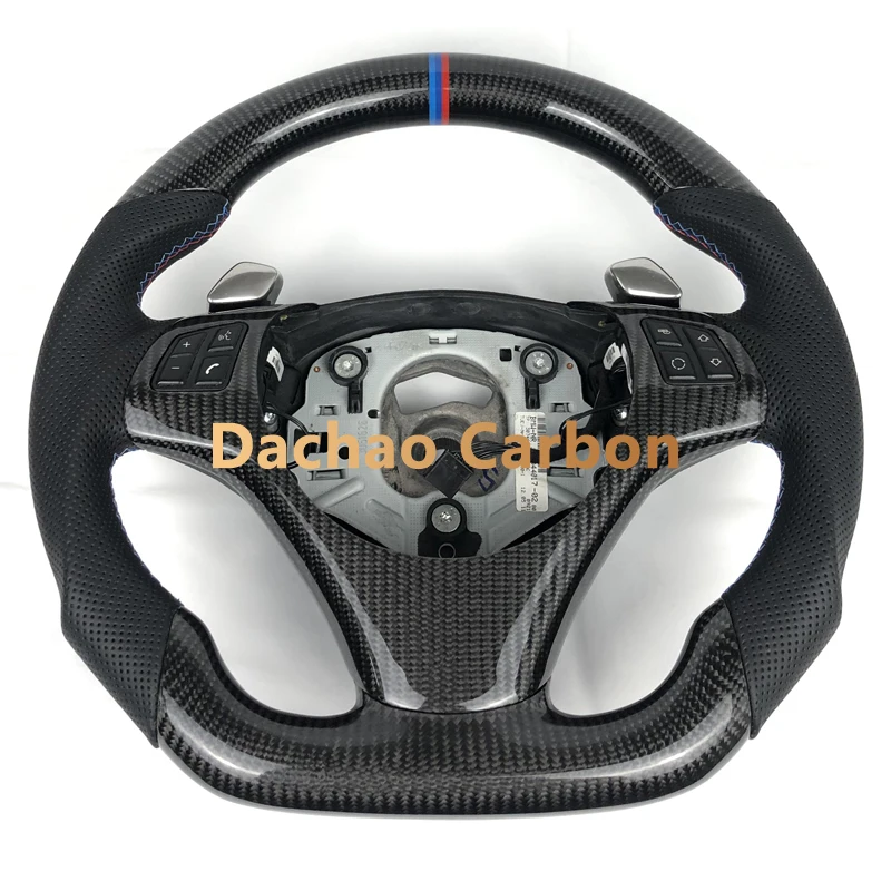 

For BMW E90 E92 E93 335i Steering Wheel 2005 2006 2007 2008 2009 2010 Carbon Fiber Racing Wheel with Paddle Shifter M Color