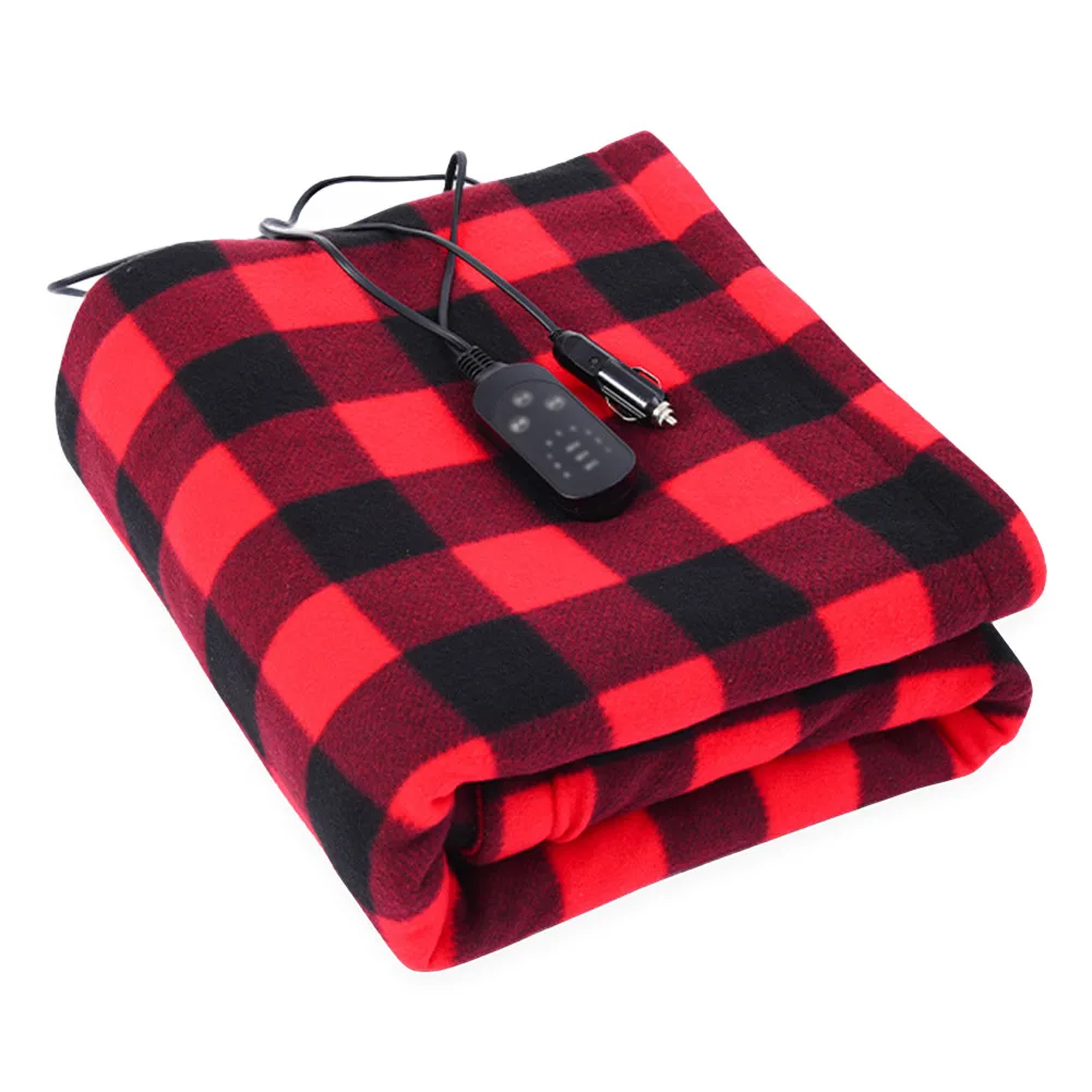 Car Electric Heated Blanket Electric Pad Heater Fast Heating 12V Soft Heating Mat 9 Adjustable Temperature for Car Camping