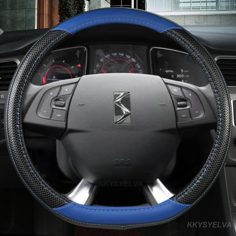 Cuoio Della Copertura Del Volante Dell'Automobile Di Forma Di D Per Citroen Ds3 Ds4 Ds5 Ds5 Ds 5Ls Ds6 Ds7 Ds9 C3-Xr Nuovo Elysee C4 Sega 2014 - 2021