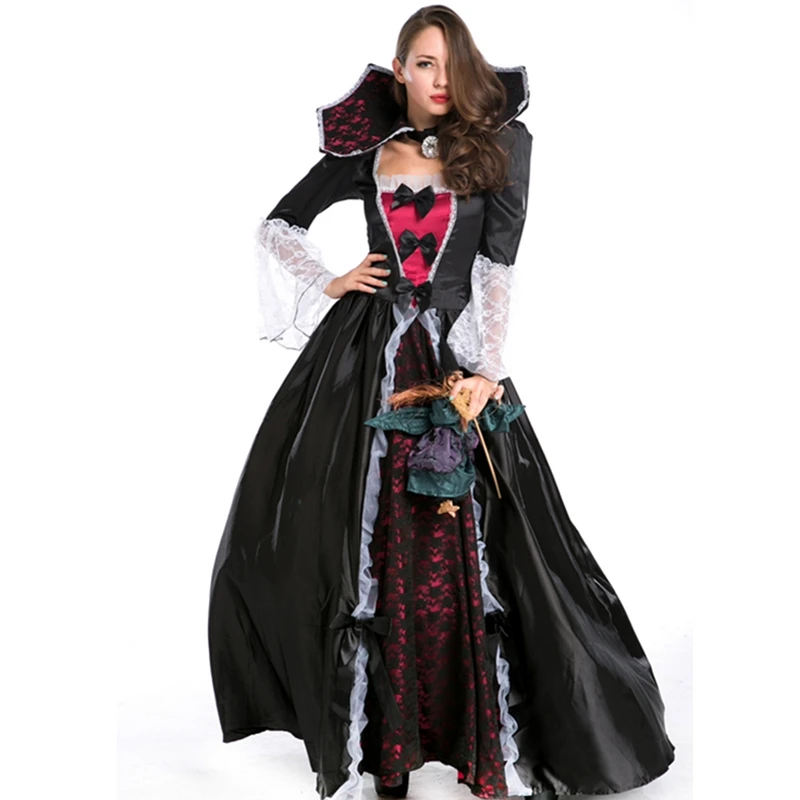 

Hight Quality Halloween Costumes Sorceress Vampire Zombie Queen Cosplay Dresses Adult Carnaval Halloween Costumes