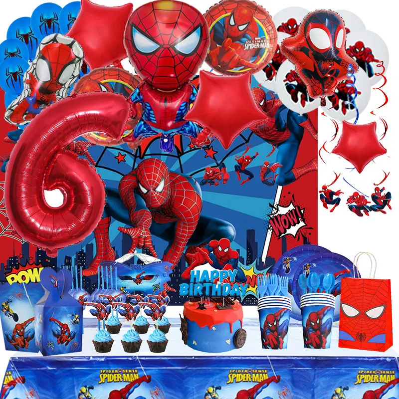 Spiderman Birthday Decorations Party Decor Tableware Supplies Paper
