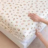 1pc Bedsheet with Elastic Band Pure Cotton Fitted Cover Adults Kids Bed Cover Home Mattress Protector couvre lit (No Pillowcase) 1