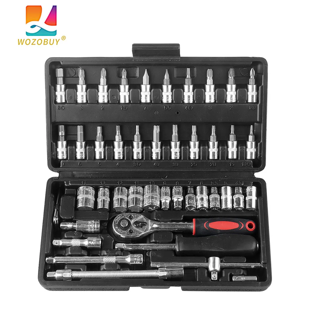 Socket Set, 46pcs 1/4 Inch Drive  Ratchet Socket