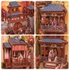 100500754 DIY 3D Puzzle Wooden Dollhouse with Light Dust Cover The Legend of Mulan Chinese Style Bookshelf Insert Decor for Gift 3