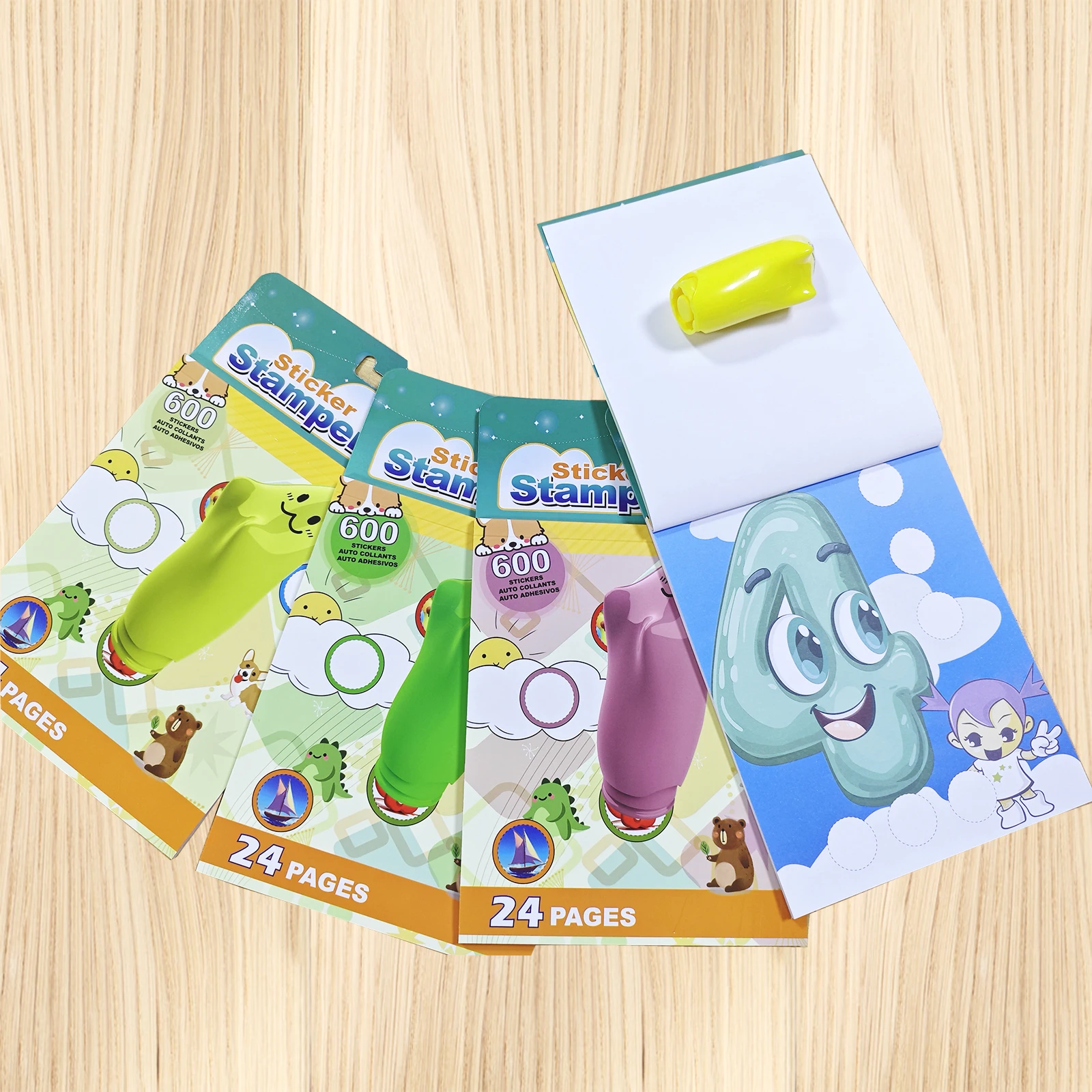 600 Stamp Stickers, Special Fruit + Animal + Letters, Can Be Used On The Table, Refrigerator, Pencil Case, Books, Easy To Remove