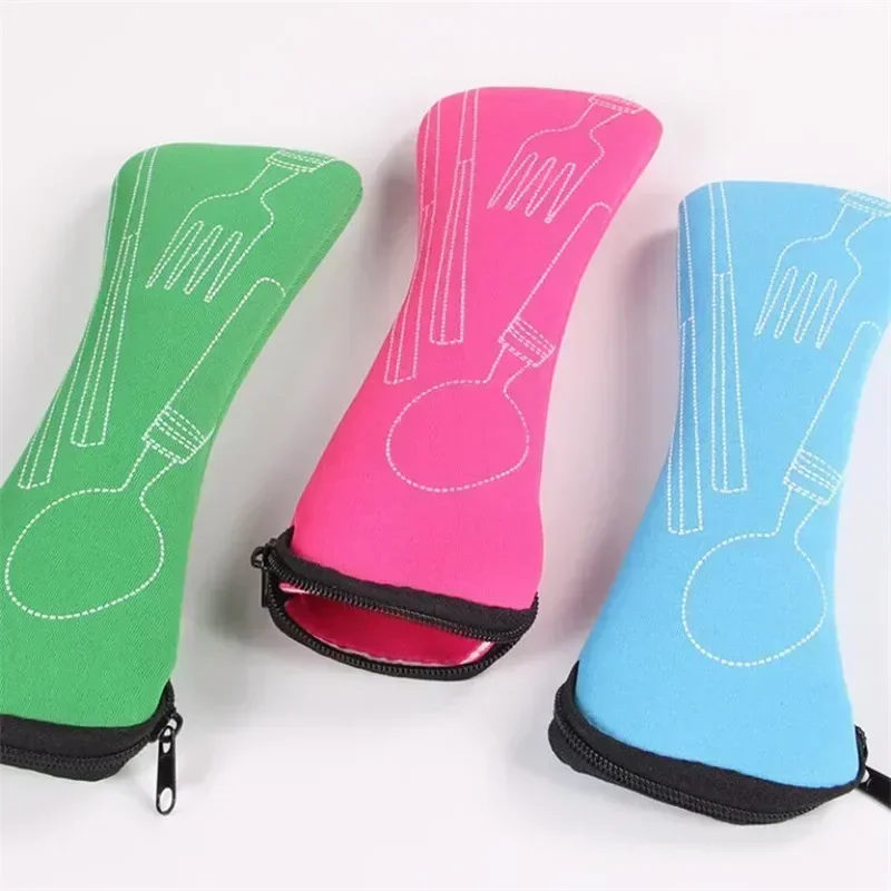 Tableware Bag Washable with Zipper Travel Cutlery Kit Case Portable Pouch for Dinner Household Tool Camping Travel Accessories storage bag camping storage bag