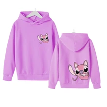 

Stitch Action Harajuku Boys and Girls Long Sleeve Fleece Hoodie Casual Wild Fashion Cute Sweater Personality KPOP Loose Pullover