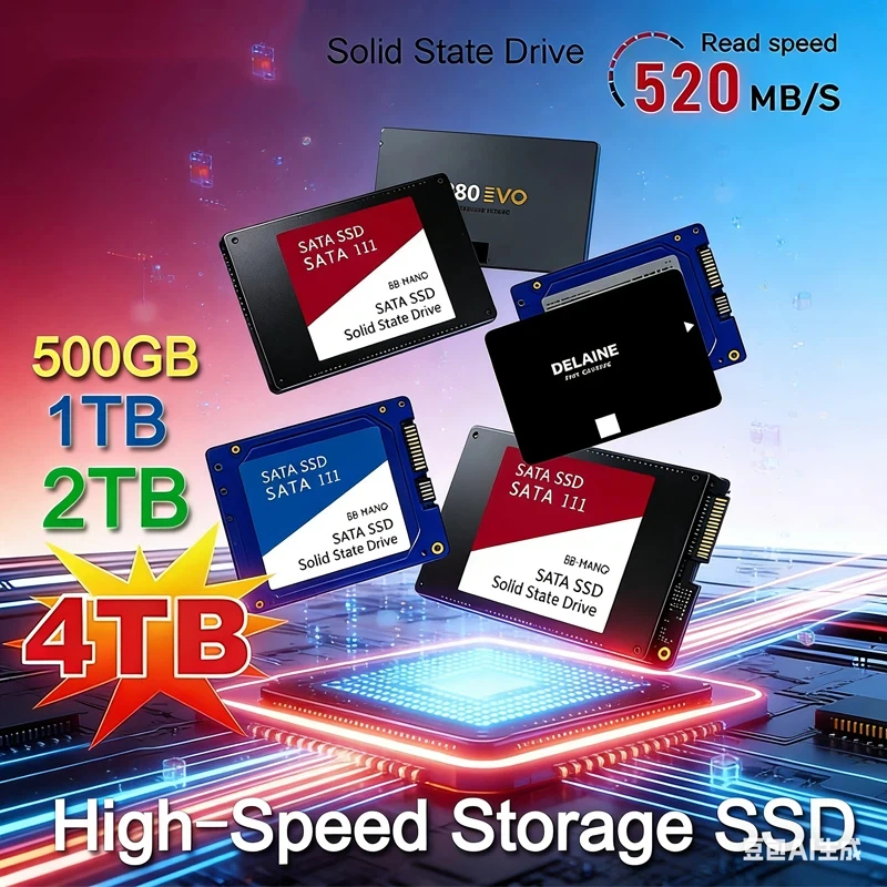 노트북 마이크로컴퓨터 데스크탑용 솔리드 스테이트 디스크 SSD USB 2.5인치 고속 500G 4TB 내장 HDD 하드 드라이브 Sata3