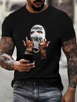 Vintage Hip-hop Style 3D Print T-shirt Trend Street Men's Crew Neck Tops Summer Tees Hot Sale Old School Tops Rap Star T Shirt 1