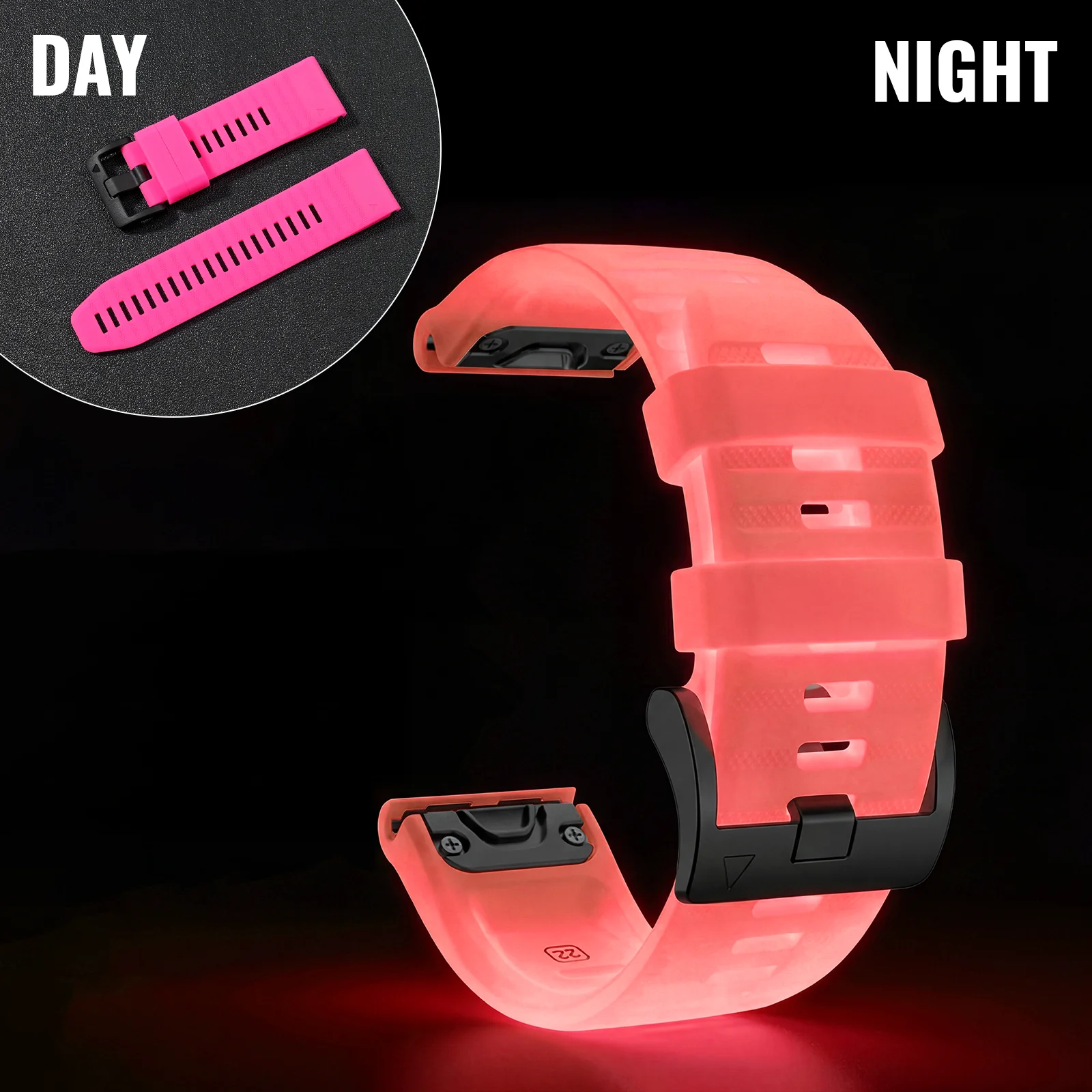 Luminous Silicone Watch Band for Garmin Fenix and Forerunner Series