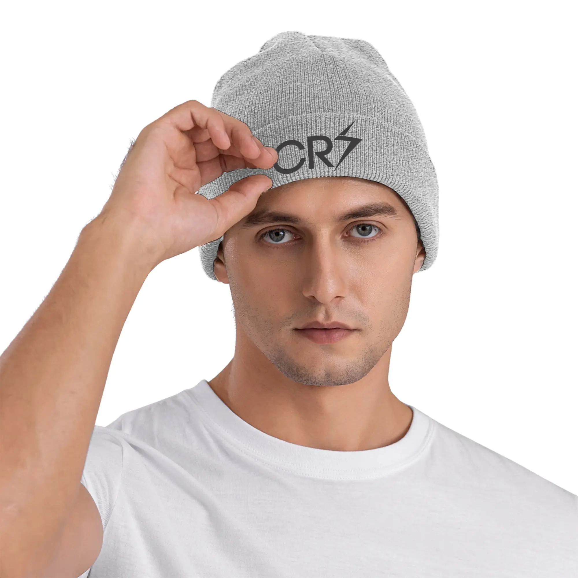 Cr7 Power Fußball Hut Herbst Winter Skullies Beanies Warme Mützen Weiblich Männlich Acryl Gestrickte Hut – Detail 5