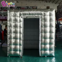 Custom-made Inflatable Silivering Photo Booth Inflatable  Silivering Square 2-Door-Tent For Wedding Decoration/Party 2