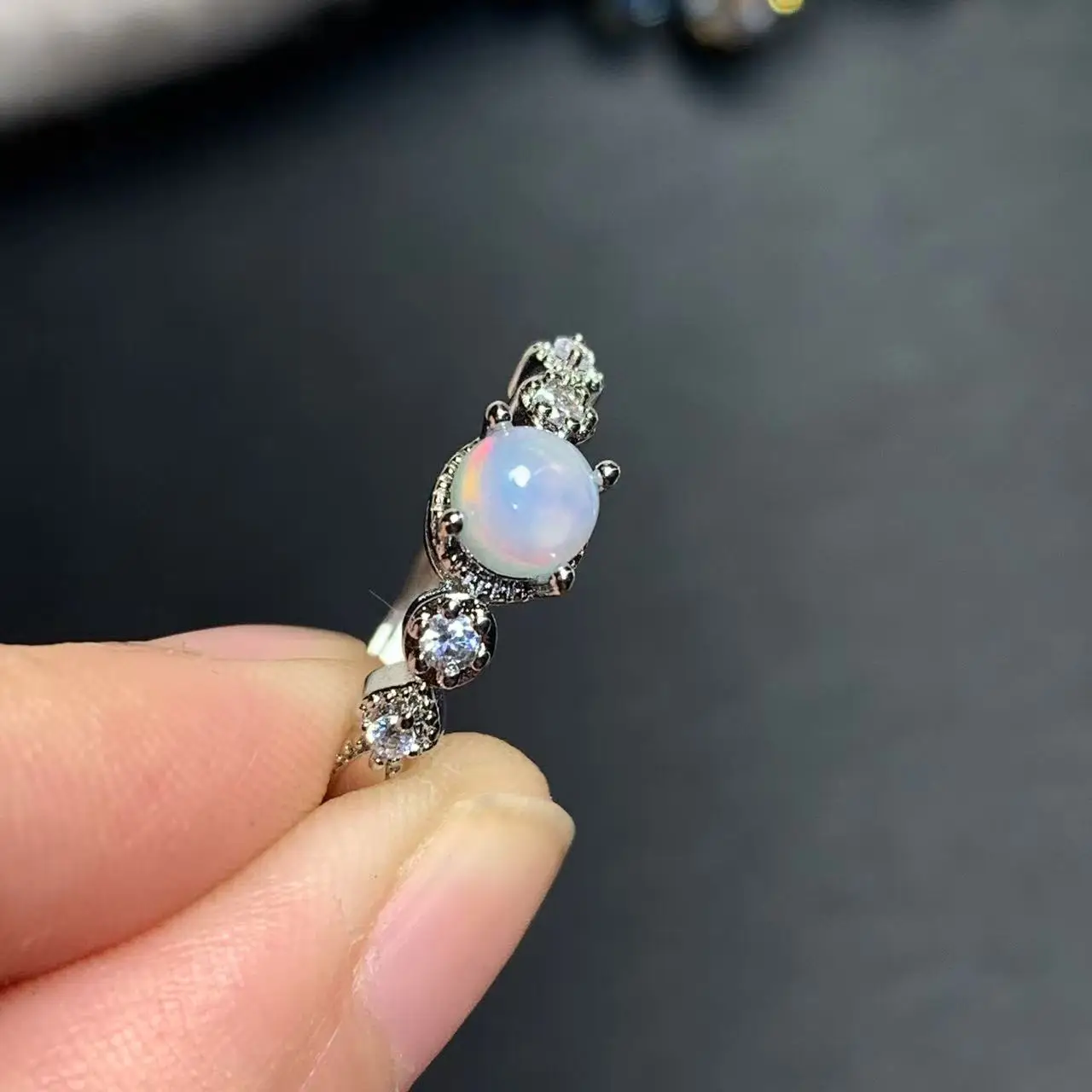Authentic Natural Opal Ring Adjustable Female Ring Jewelry for Women Gift Wholesale High Quality Vintage Fine