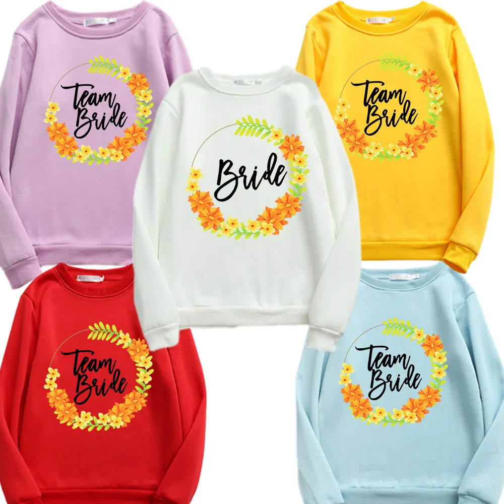 

Girls Wedding Woman Sweatshirts 2023 Sweet Korean O-neck Pullovers Thick Autumn Winter Loose Hoodies WY018