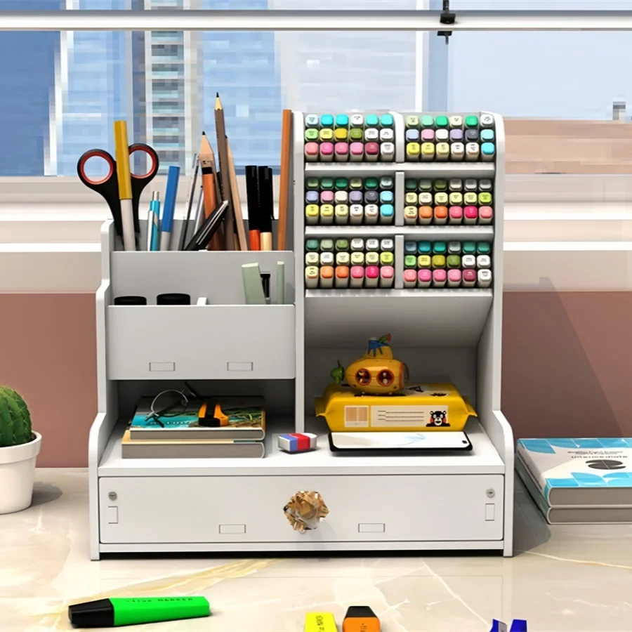 DIY Space-Saving Large-Capacity Pen Holder Office Supplies Storage Stationery Box Student School Supplies Storage Dormitory Use 3