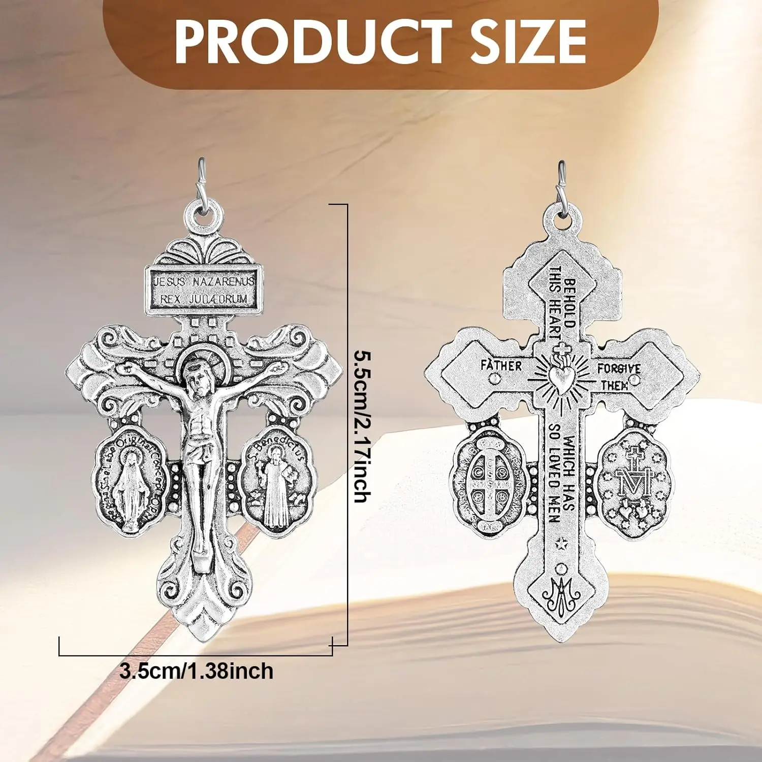 30Pcs/Lot Catholic Pardon Crucifix Charms Forgiveness Cross Pendants for Rosaries Jewelry Making DIY Charms Crafts Supplies 2