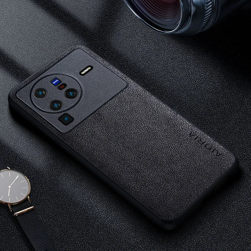 Premium Luxury Leather Business Style Solid Color Phone Case Cover
