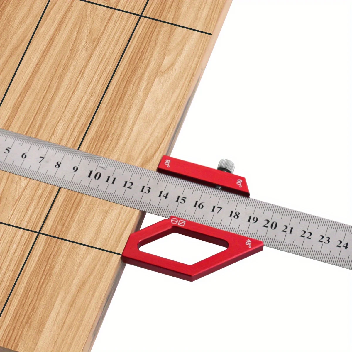 Woodworking Steel Ruler Positioning Block Center Finder 45/60/90 Degree Angle Scriber Line Marking Gauge Ruler Locator woodworking gauge