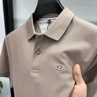 Grande taille hommes coton polos à manches courtes col rabattu brodé T-shirts ample homme Polo sport décontracté hauts 5
