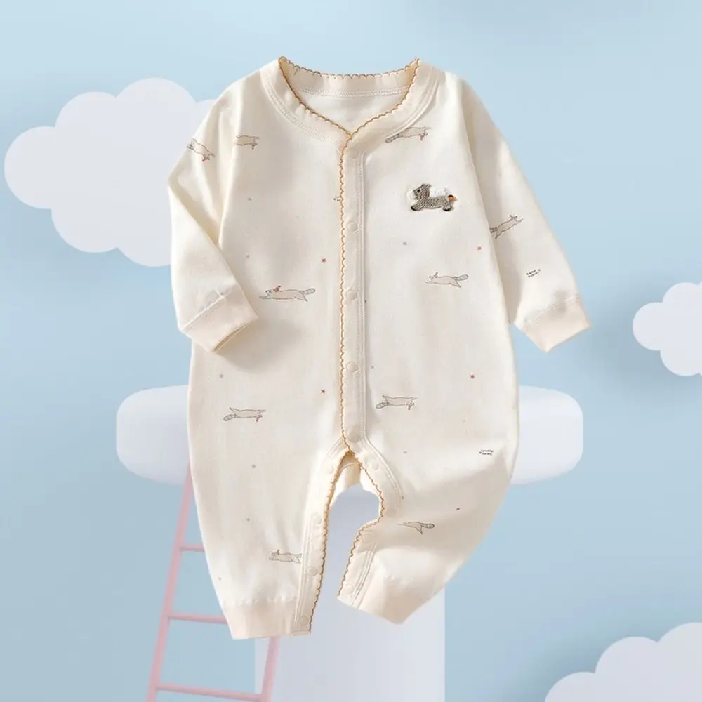 Horse/Rabbit Cartoon Baby Romper Long Pants Climb Casual Outfit Cartoon Baby Jumpsuit Cotton Infant Romper Cartoon Baby Bodysuit