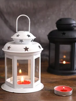 Decorative Lanterns High Vintage Style Hanging Lantern Metal Candle Holder for Indoor Outdoor Events Parities and Weddings