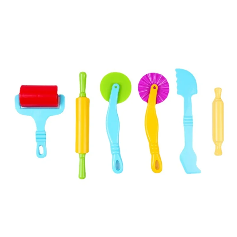

6pc Children's Toys Colorful Random Ultra-light Clay Pottery Tools Rolling Noodle Healthy and Environmentally Plastic Toys