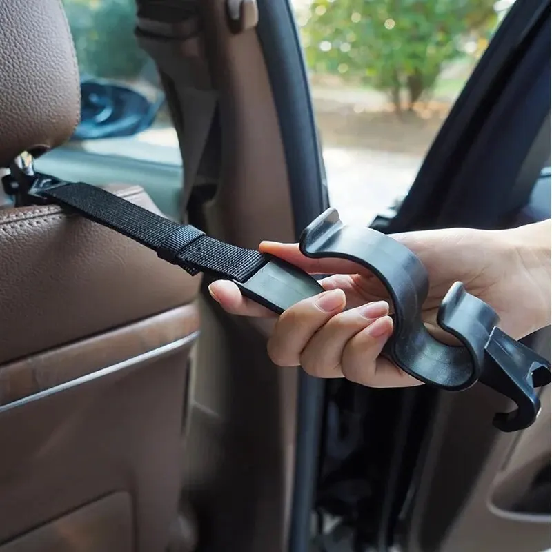 Car Seat Headrest Hook 2pcs Rear Seat Headrest Hanging Hook Umbrella Holder Seat Back Storage Hook Auto Interior Tool Car Back