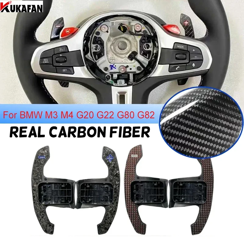 

For BMW M3 M4 F/G Series G20 G22 G80 G82 2021-2022 Real Carbon Fiber Steering Wheel Paddles Shifter Extension Car Accessories