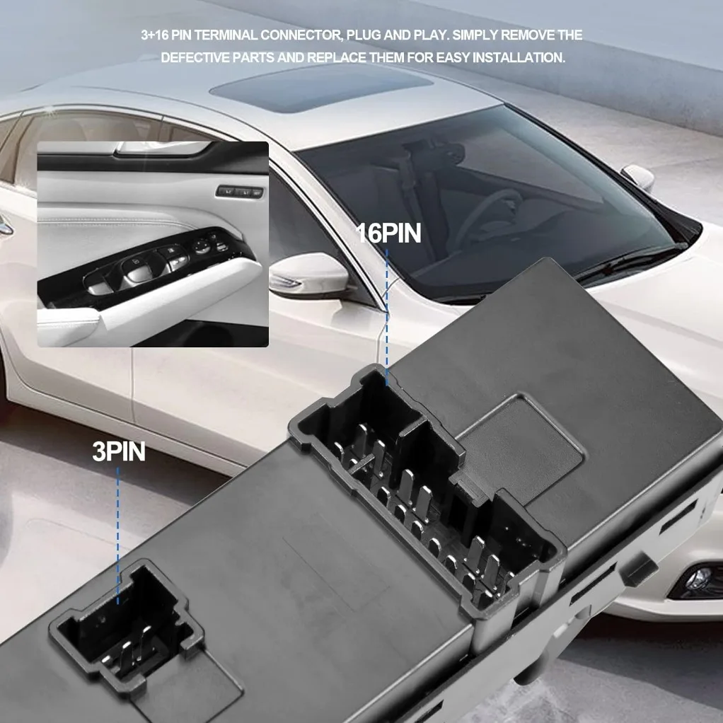 Obaee Interruptor De Ventana Eléctrica Delantero Izquierdo Lado Del Conductor Compatible Con Nissan Leaf/Altima, 2013-2018 Sentra, 2013-2019 Rogue, 2014-2018 Juke, 2011-2017 Reemplaza 25401-3NF0A