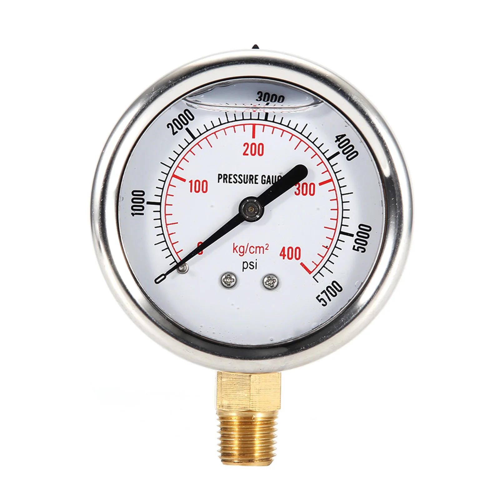 Fuel Pressure Gauge 0‑5700PSI Liquid Filled Pressure Gauge Hydraulic Liquid Filled Fuel 0‑5700 PSI US Thread