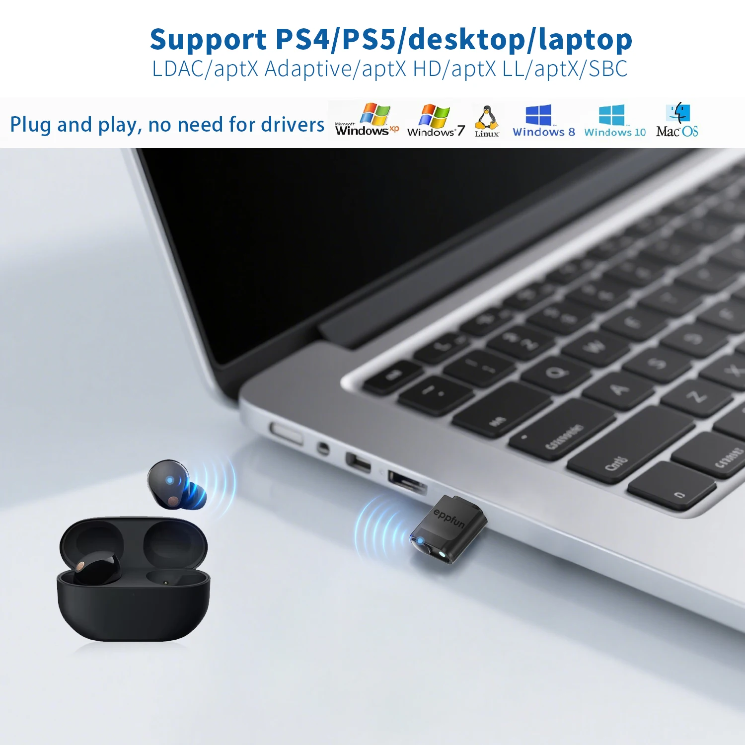 3040Pro Ultra Bluetooth5.4 Transmitter Type-C For Mobile Game Player To Wireless Headphone LDAC Aptx Adaptive Low Latency