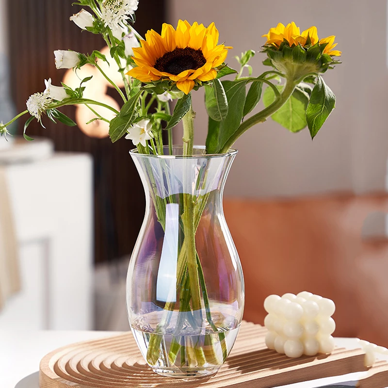 House Living Room Glass Vase Modern Artificial Flowers Wedding Table Vases Aesthetic  Luxury Vasi Per Fiori Room Decortion Items - AliExpress