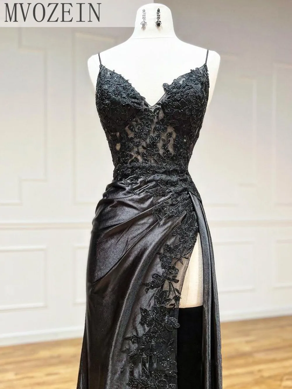 black sheer dress Semi-Sheer Lace Bodycon Maxi Size:Custom Size(Leave size in the seller box) BOWSNBUBBLES Wedding Gold Bridesmaid Dresses