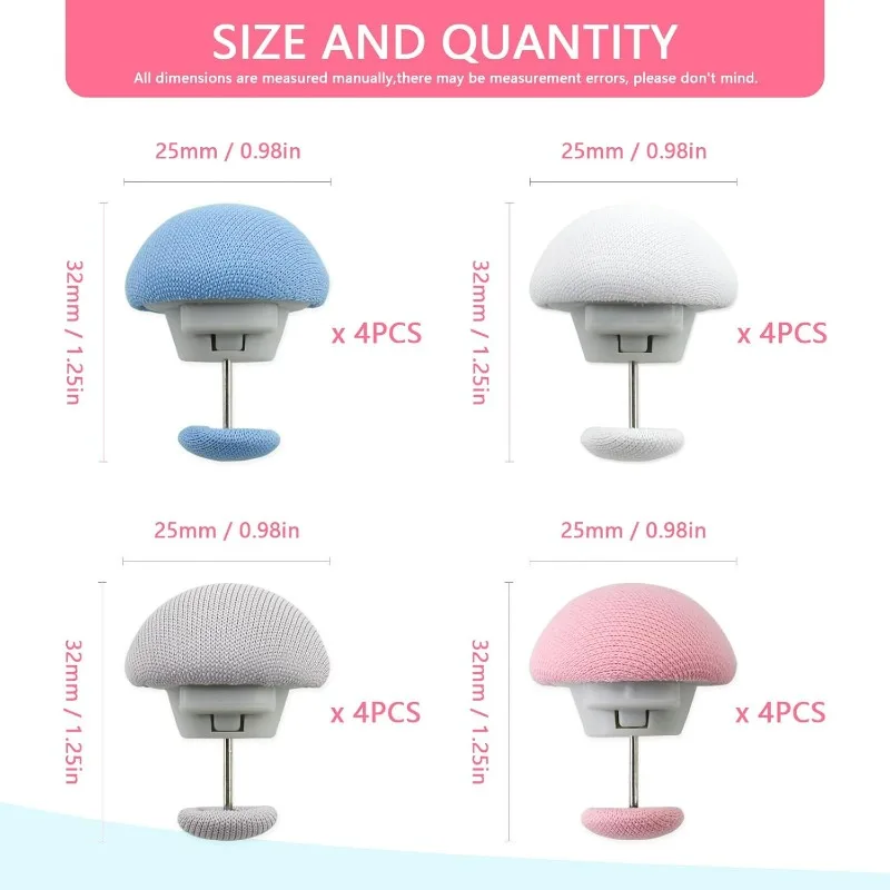4PCS Comforter Clips Reusable Fixed Button Non-Slip Mushroom Clips Fixing Bedding Curtains Comforter Socks Clips Room Essentials 6