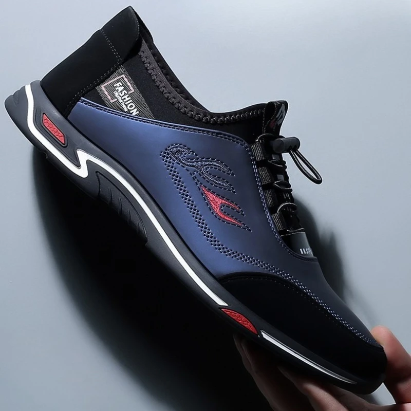 Men Casual Shoes Flat Slip on Breathable Mesh Soft Sole Light