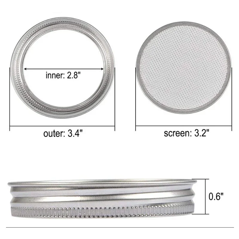 Seed Sprouter Germination Cover Sprouting Mason Jars With Stainless Steel Strainer Screen Lids Stainless Steel Germinator Stand sprouting jars kit