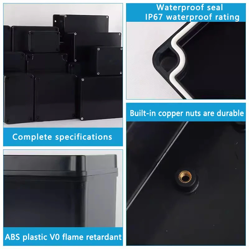 IP67 Waterproof Dustproof Flame Retardant Junction Box ABS Plastic Outdoor Universal Electric Project Enclosure power junction box
