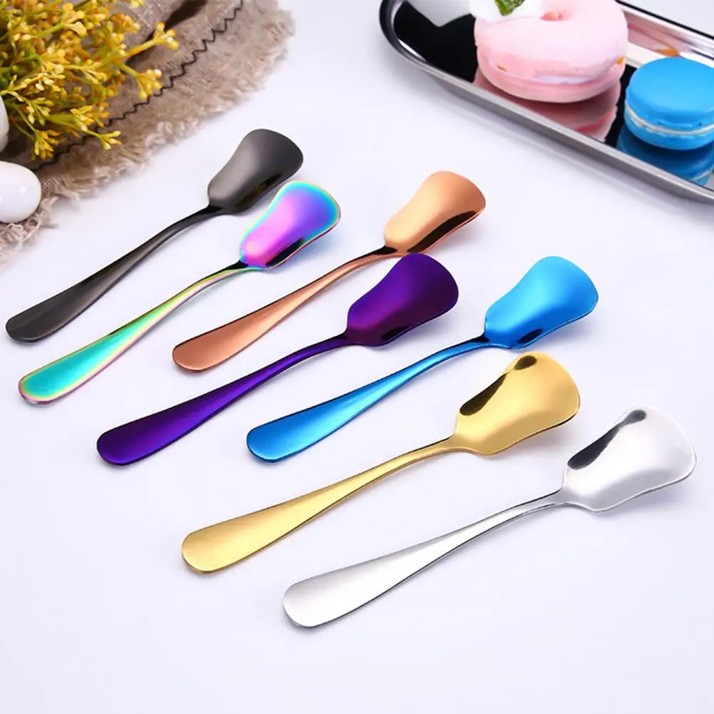 

Durable Stainless Steel Cutlery Colorful Stainless Steel Gourd Spoon with Long Handle for Desserts Soups Salads for Coffee