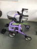 Free shipping Transport Rollator Rolling Walker Combo with Hand Activated Brakes and Back Support 1