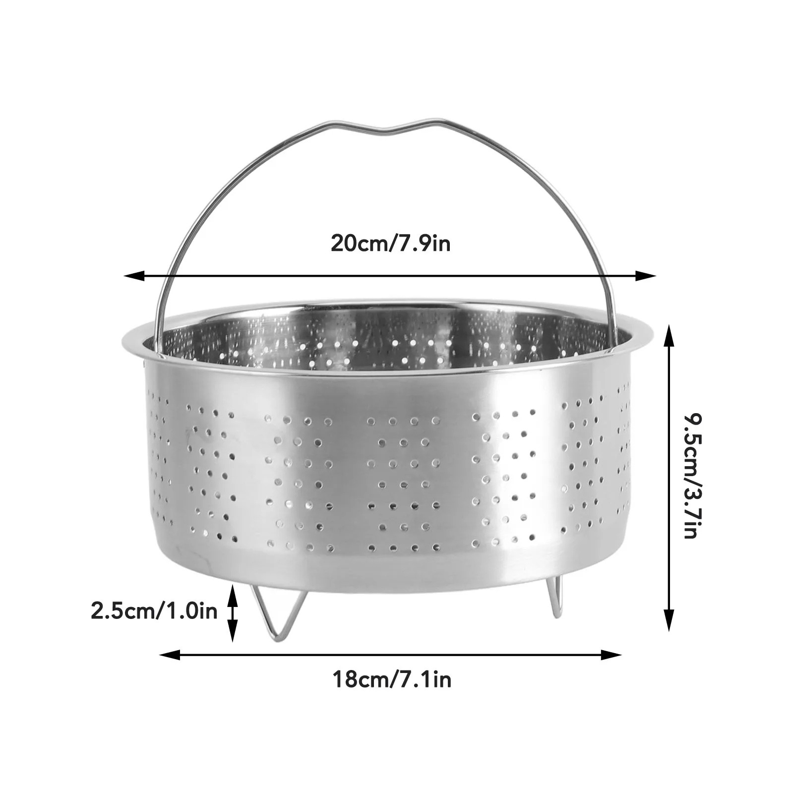 Stainless Steel Multi-Use Steamer Basket with Handle