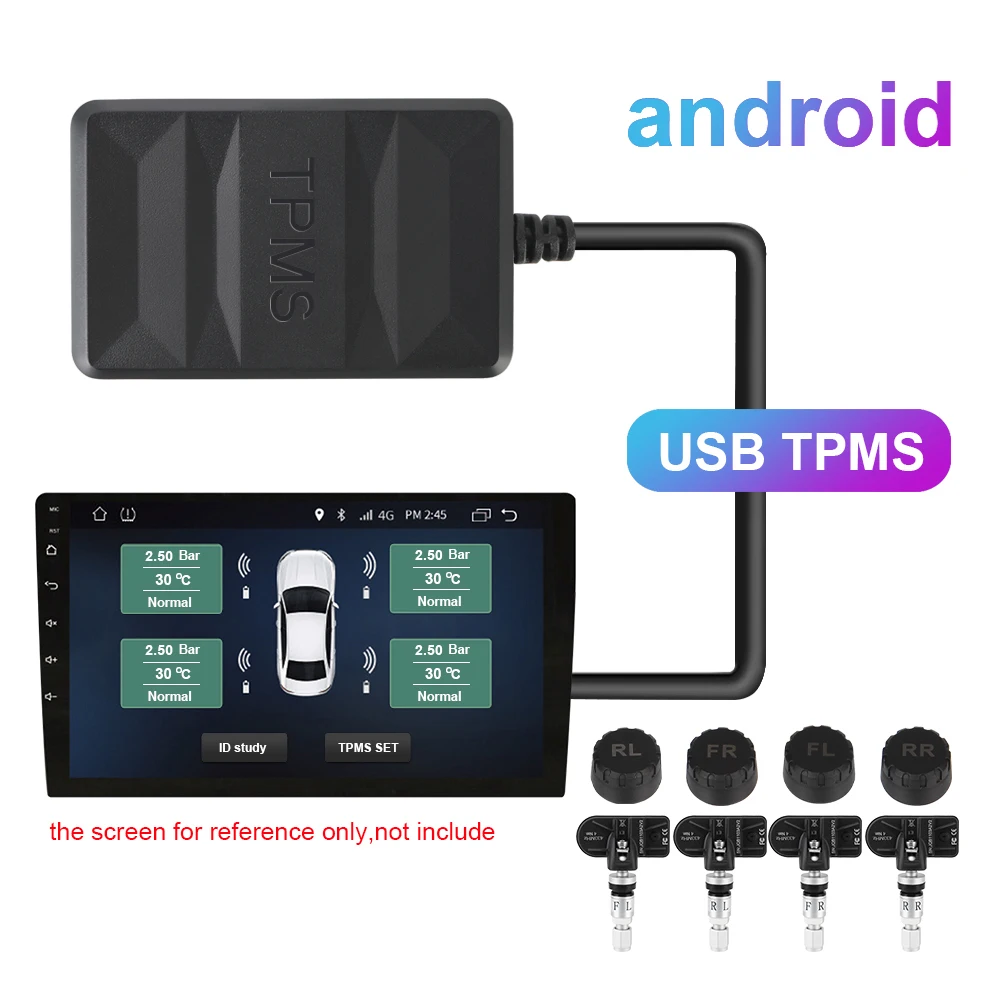 

Система контроля давления в шинах для автомобильного Радио DVD-плеера Android TPMS USB TPMS запасной внутренний и внешний датчик