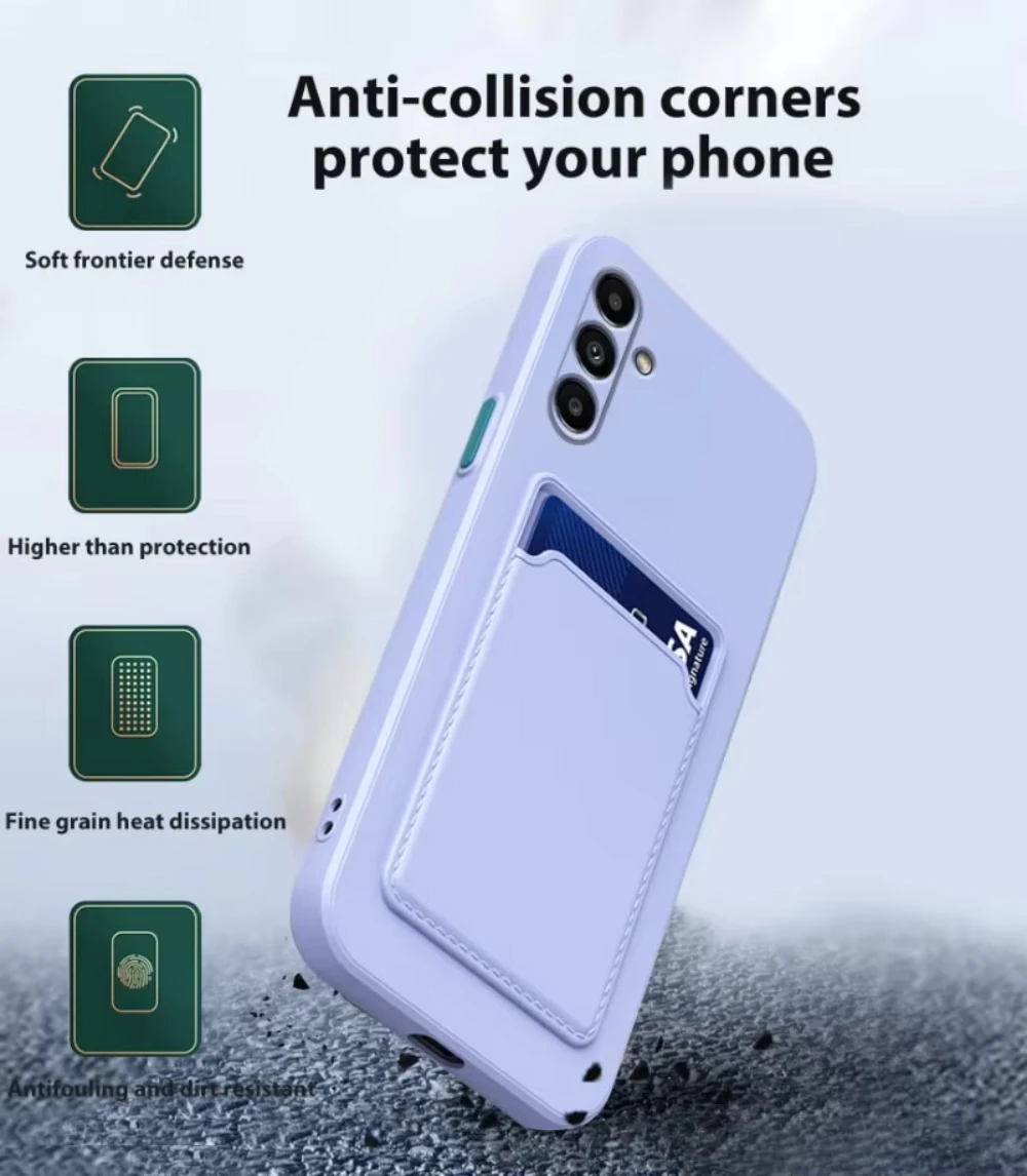 Silicone Wallet Card Holder Phone Case Cover