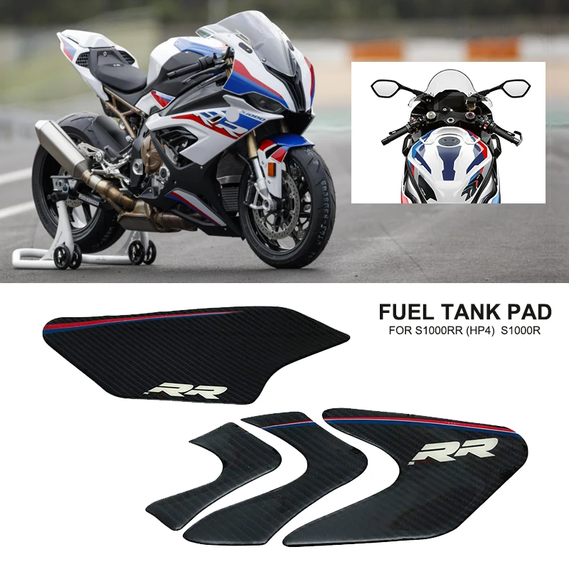 

Left&Right Fuel Tank Pad Kit Sticker Tank Side Oil Gas Cap Cover Protector Fit For BMW S1000RR S1000 RR HP4 S 1000RR Motorcycle