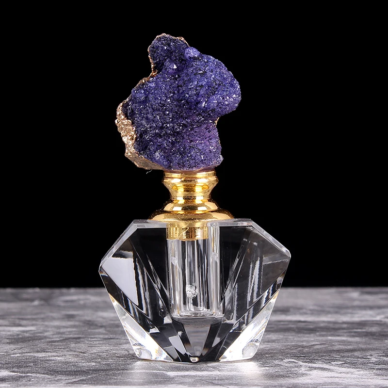 1ml Natural Quartz Agate Decorative Bottle Essential Oil Smear Bottle Fengshui Home Decoration Accessory Crystal Perfume